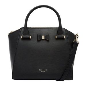 Ted Baker Cala Bow Small Leather Tote Bag, Black